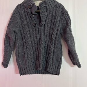 Boys Gray Cable Knit Sweater